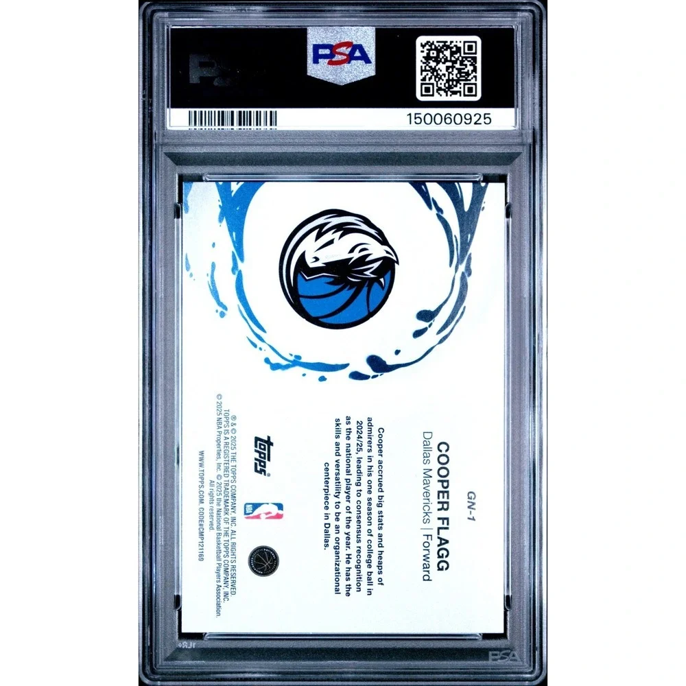 2025 TOPPS GENERATION NOW #GN-1‎ COOPER FLAGG ROOKIE RC PSA 10 GEM MINT ROY ?